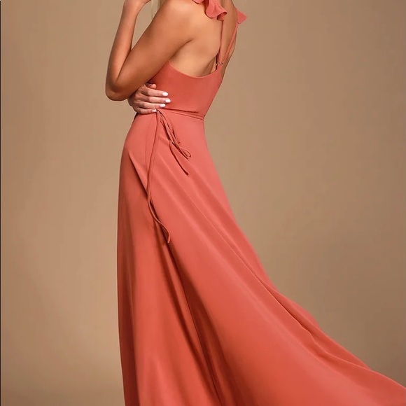 Lulus women’s small high-low maxi dress in dusty rose - Picture 3 of 9